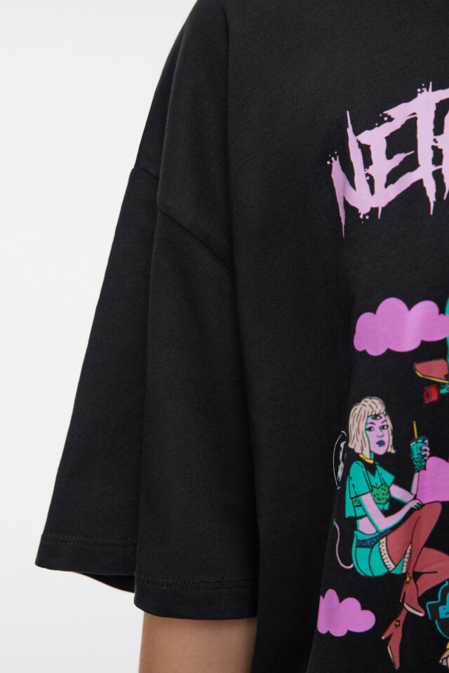 Футболка oversize хлопковая с принтом-надписью - цвет мультиколор - 6