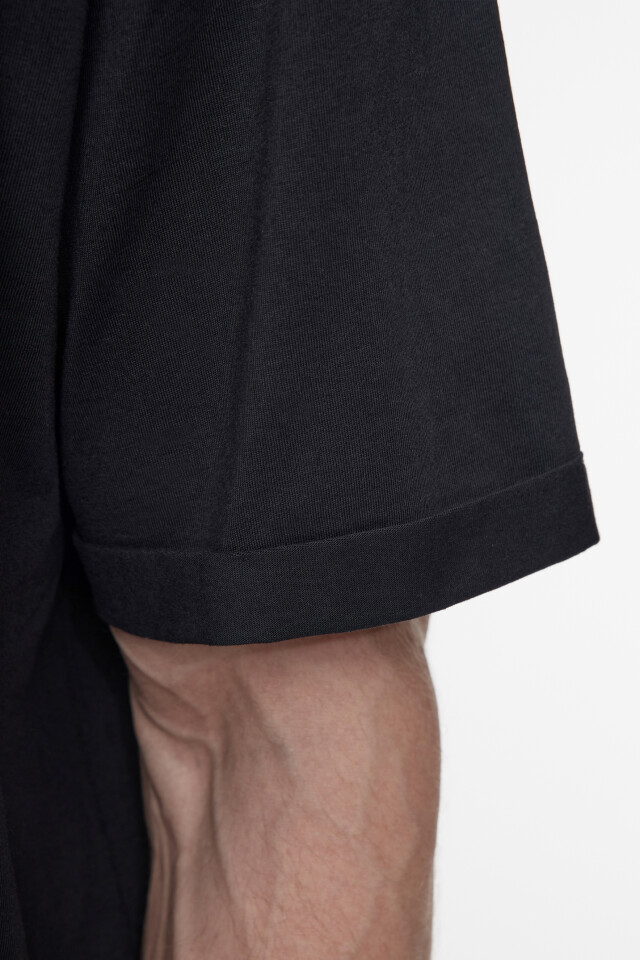 Футболка oversize хлопковая удлиненная - цвет черный - 6