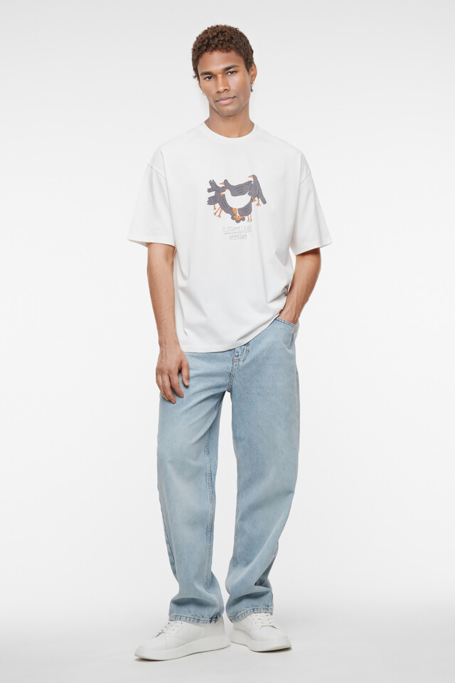 Футболка unisex хлопковая с принтом Bang Bang - цвет белый - 5