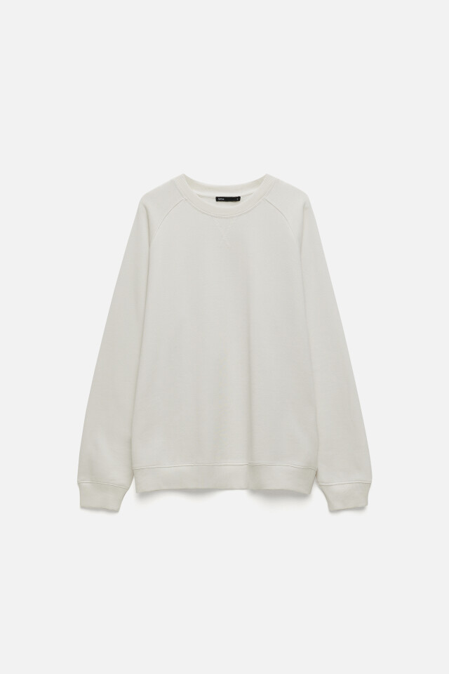 Свитшот oversize хлопковый однотонный с начесом - цвет бежевый - 9