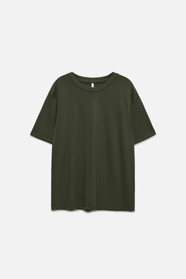 Футболка oversize хлопковая базовая - цвет зеленый - 1