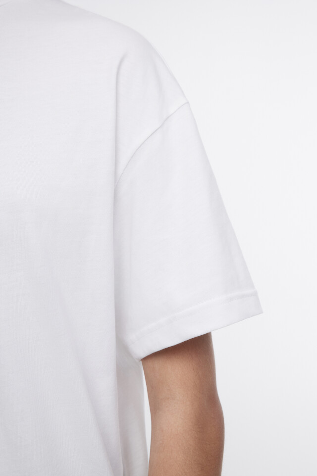 Футболка oversize хлопковая однотонная - цвет белый - 6