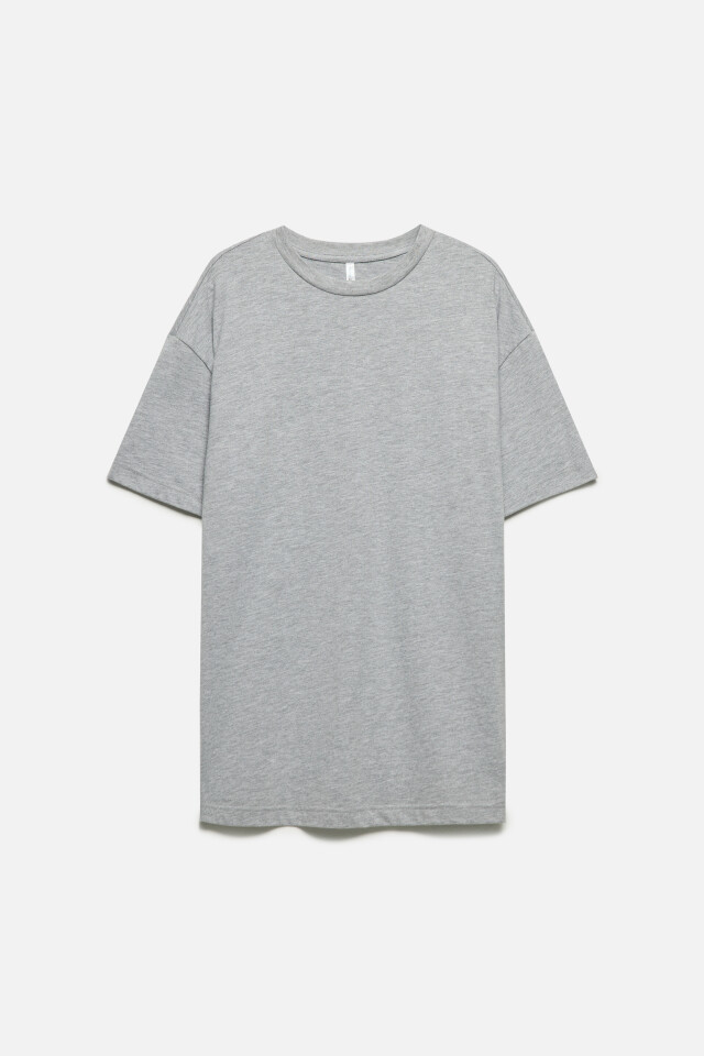 Футболка oversize хлопковая однотонная - цвет серый - 7