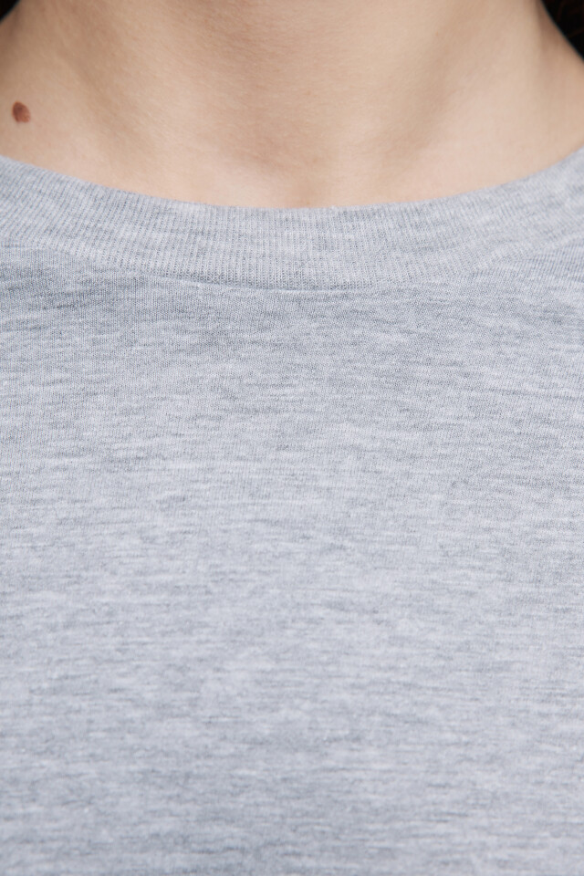 Футболка oversize хлопковая однотонная - цвет серый - 5