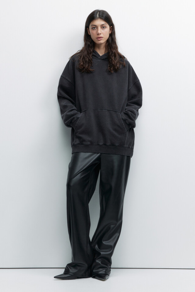 Худи oversize утепленная с состаренным эффектом - цвет серый - 5