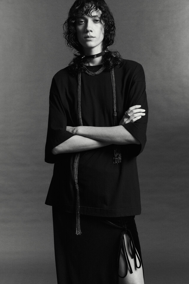 Футболка oversize с пич-эффектом - цвет черный - 7