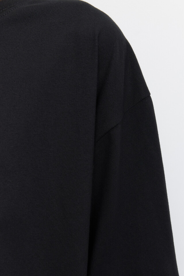 Футболка oversize с пич-эффектом - цвет черный - 6