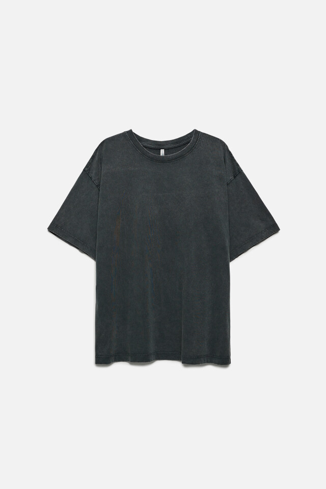Футболка oversize хлопковая с вареным эффектом - цвет серый - 8