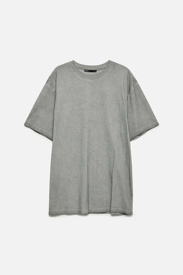 Футболка oversize хлопковая с вареным эффектом - цвет серый - 8