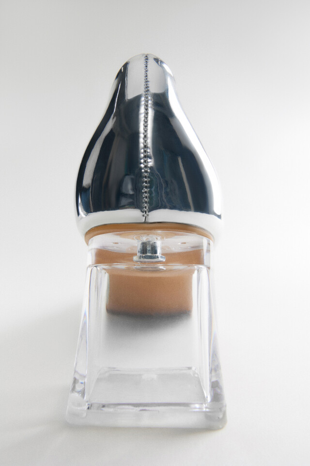 Туфли-лодочки зеркальные на прозрачном каблуке - цвет серый - 4