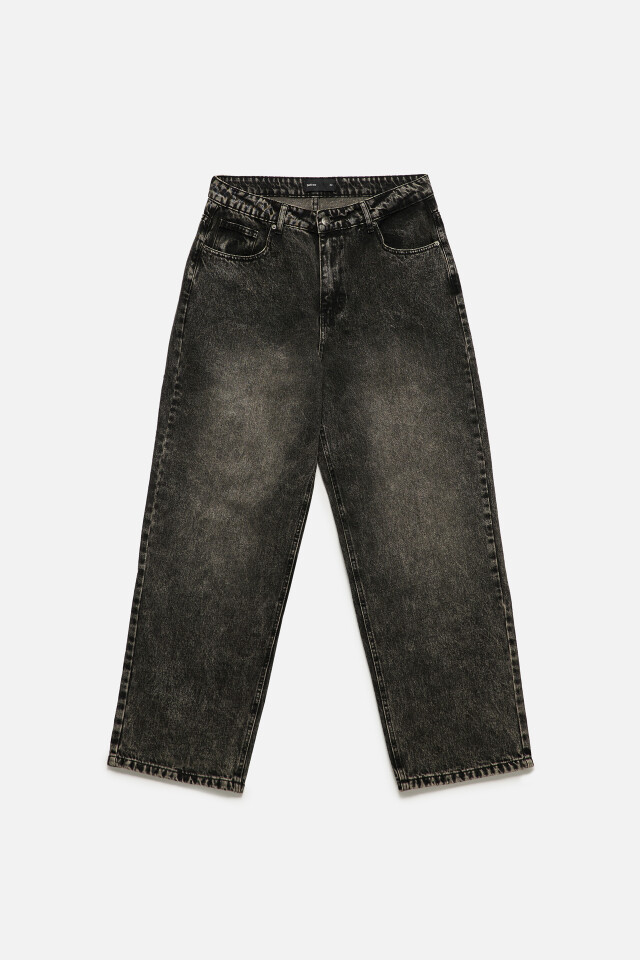 Джинсы oversize широкие с эффектом масляной стирки - цвет серый - 10
