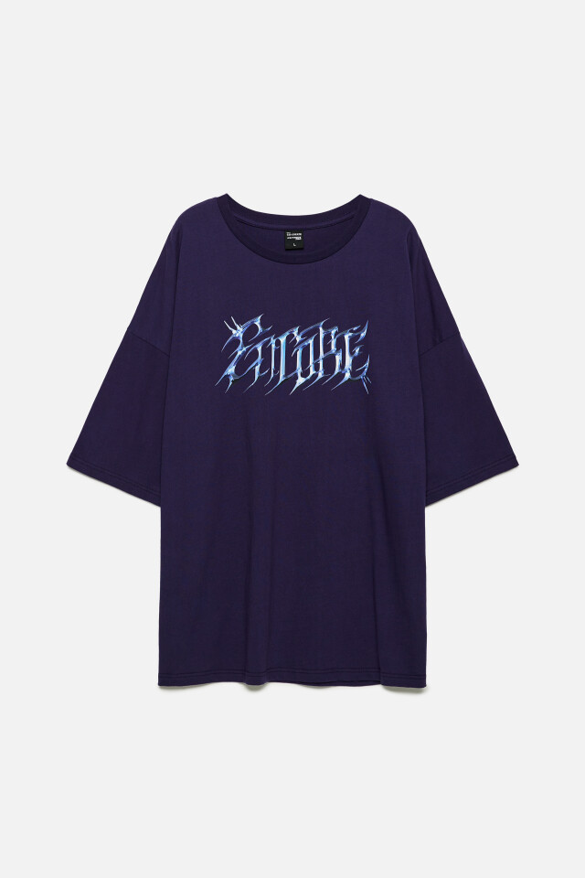 Футболка oversize с принтом в стиле метаверс - цвет фиолетовый - 10