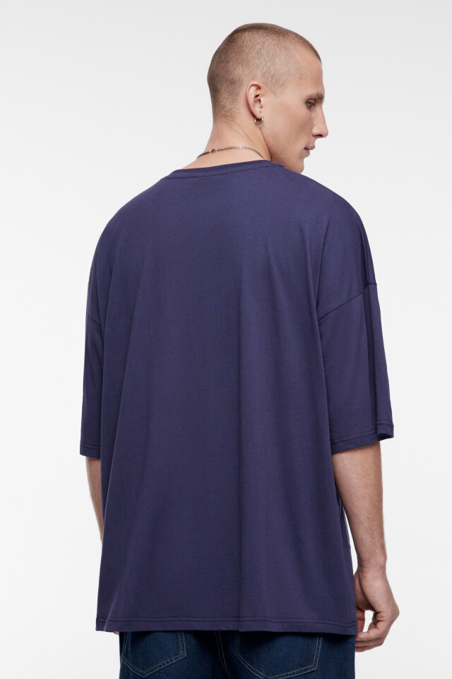 Футболка oversize с принтом в стиле метаверс - цвет фиолетовый - 6