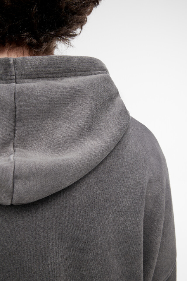 Худи oversize с начесом и состаренным эффектом - цвет серый - 8