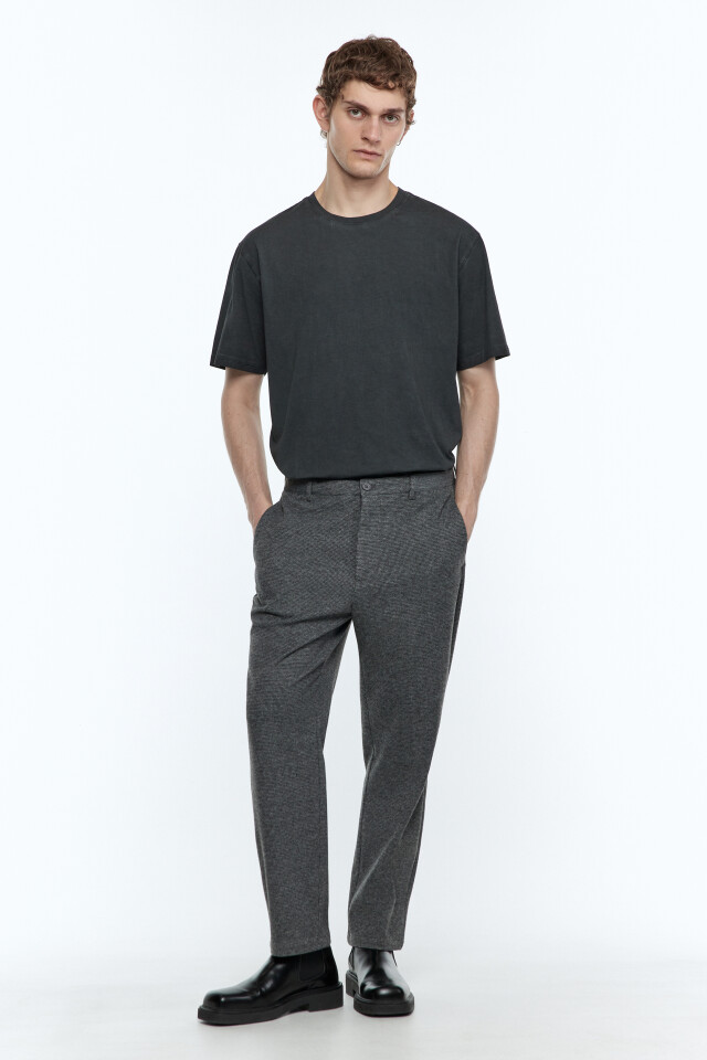 Брюки slim fit зауженные классического кроя - цвет серый - 5
