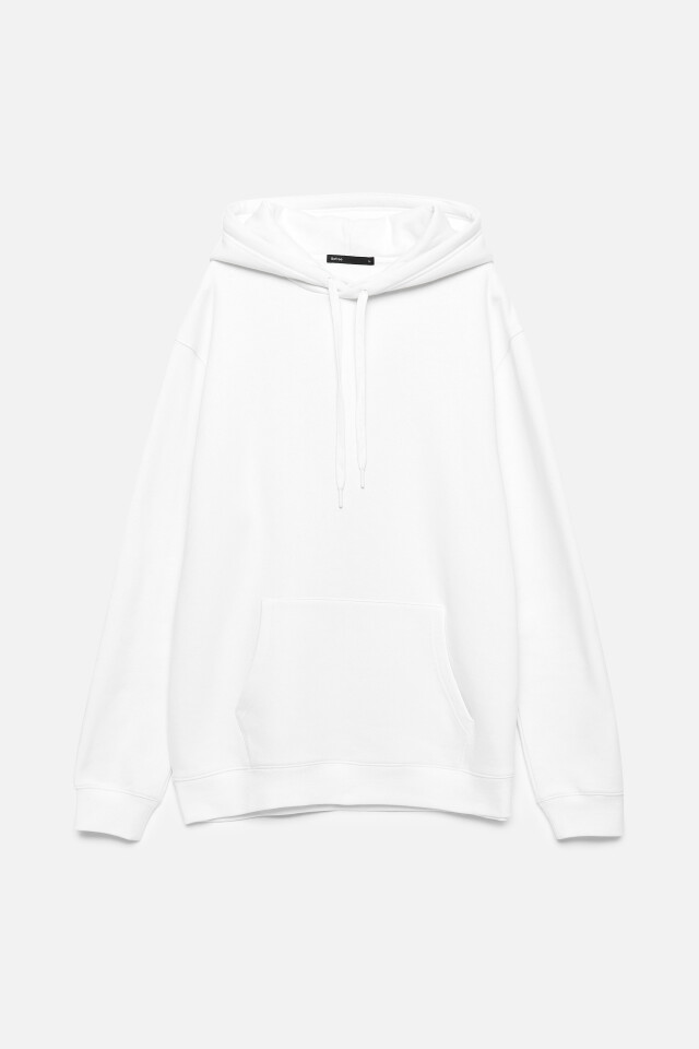 Худи oversize хлопковая с флисовым утеплением - цвет белый - 9