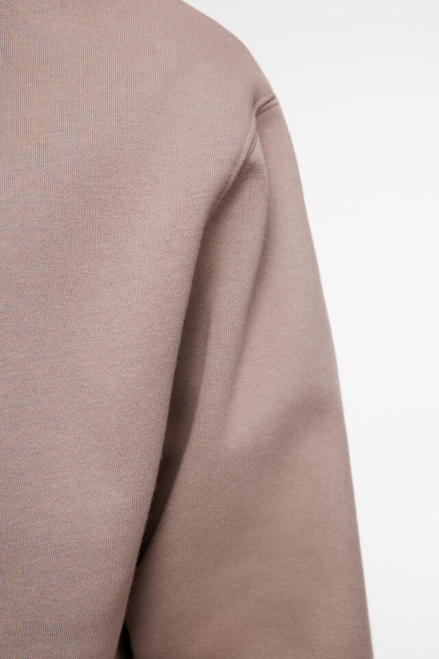 Худи oversize хлопковая с флисовым утеплением - цвет коричневый - 7