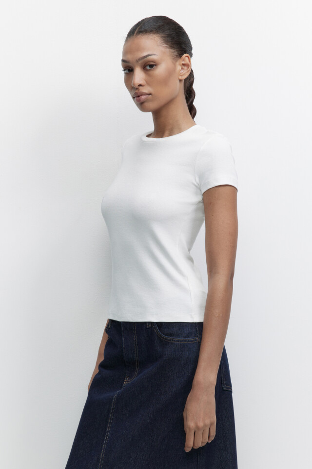 Футболка slim из органического хлопка - цвет белый - 3