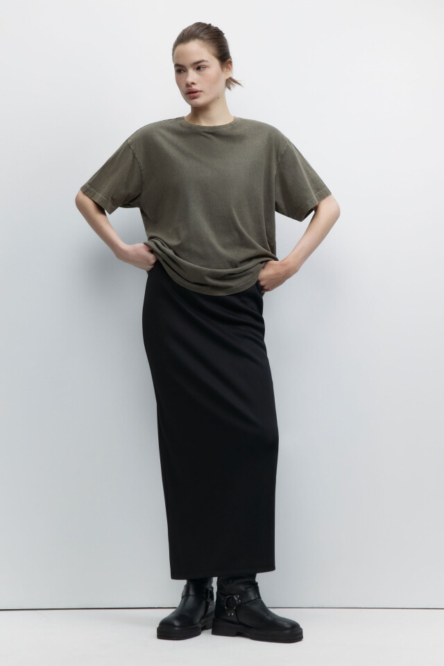 Футболка oversize рваная с вареным эффектом - цвет зеленый - 5