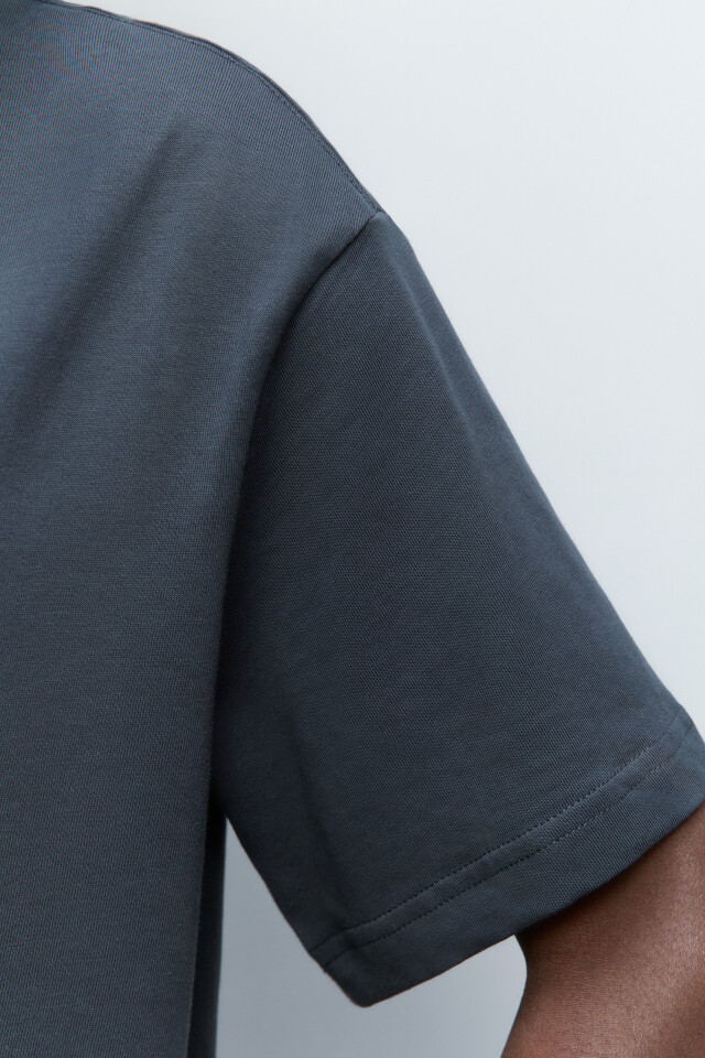 Футболка oversize хлопковая базовая - цвет серый - 7