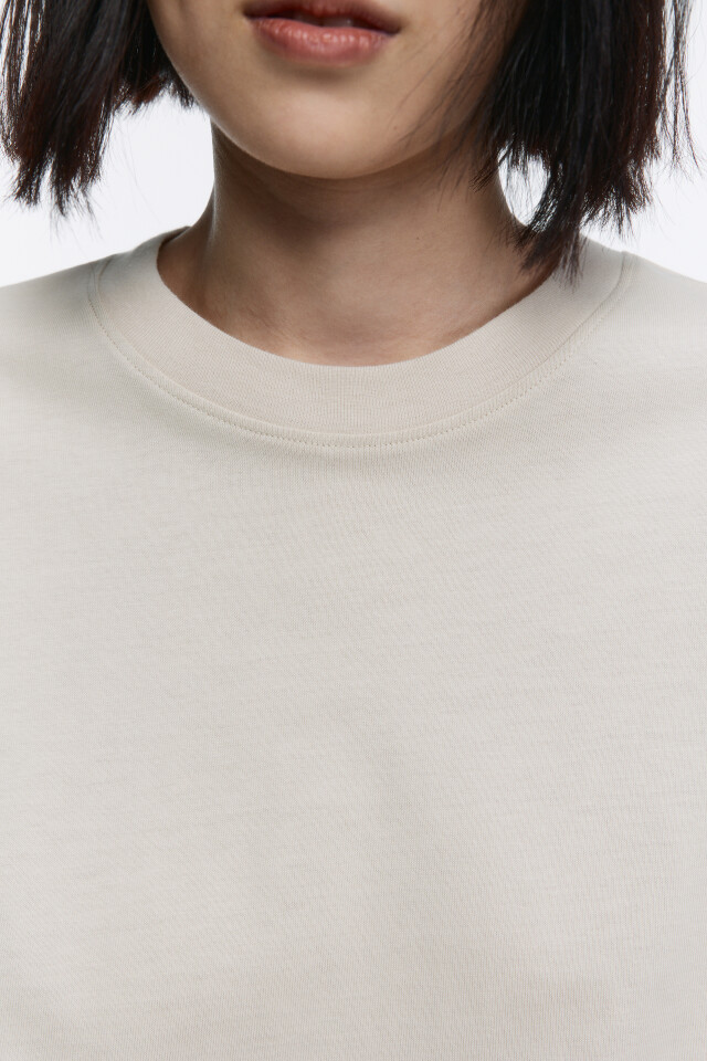 Футболка oversize хлопковая базовая - цвет бежевый - 6