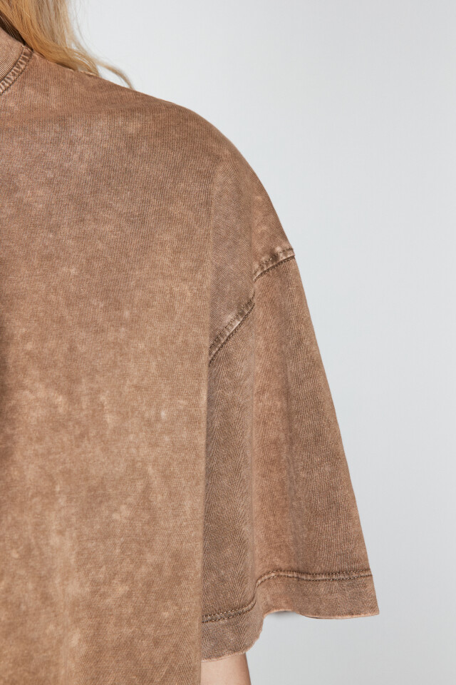 Футболка oversize с вареным эффектом - цвет бежевый - 7