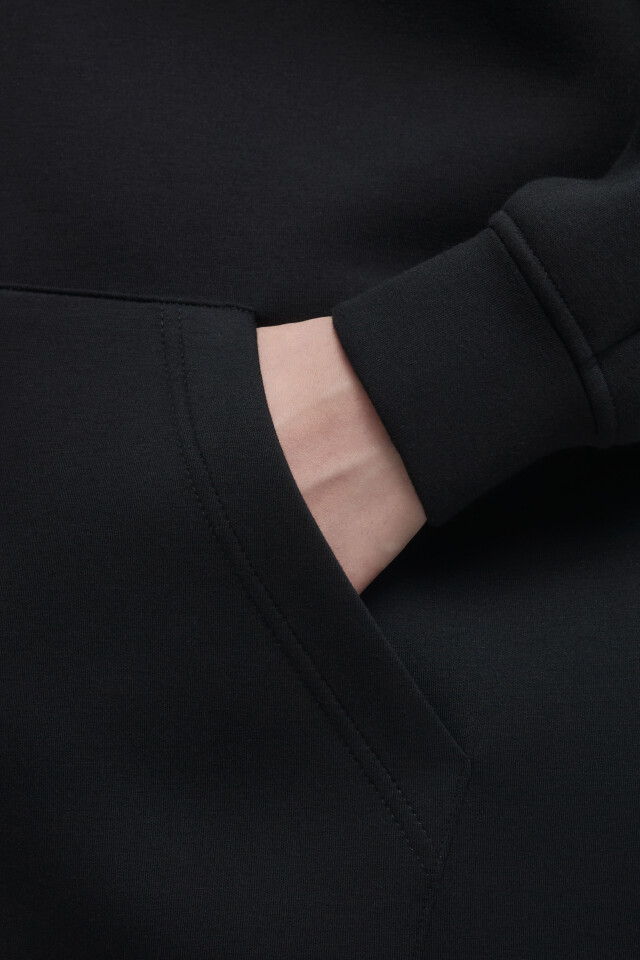 Худи oversize на молнии из неопрена - цвет черный - 8