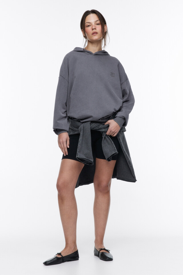 Худи oversize спортивная с вареным эффектом - цвет серый - 9