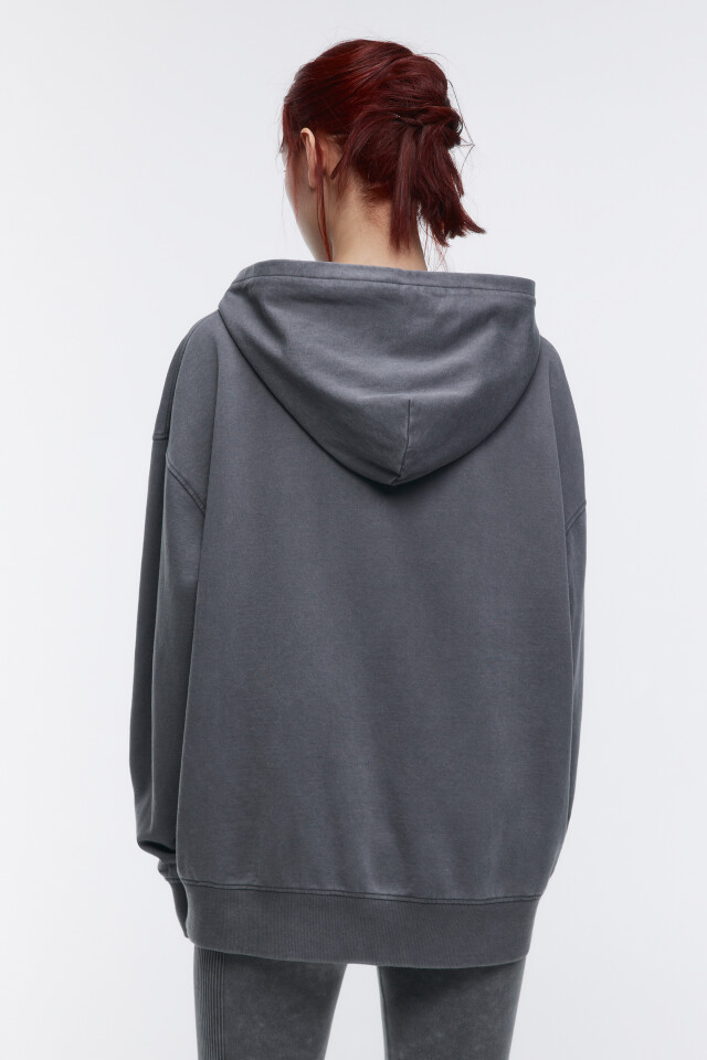 Худи oversize спортивная с вареным эффектом - цвет серый - 4