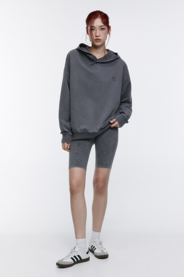 Худи oversize спортивная с вареным эффектом - цвет серый - 5