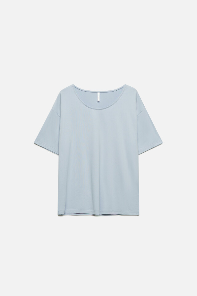 Футболка oversize домашняя трикотажная - цвет голубой - 8