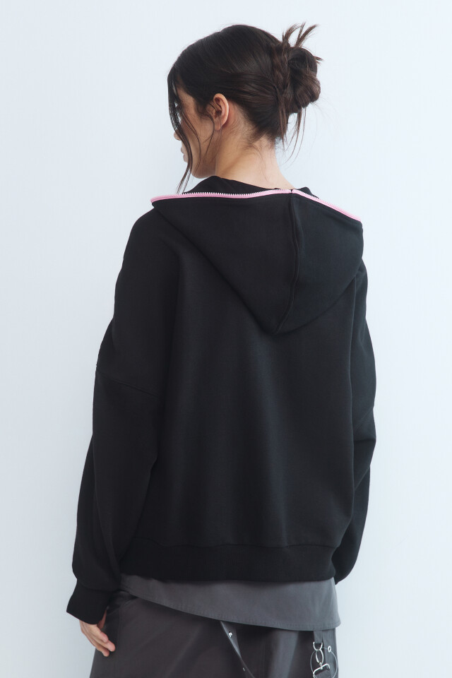 Худи oversize со шнуровкой на плечах - цвет зеленый - 4