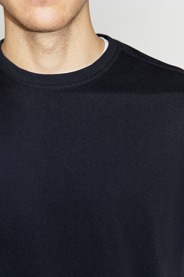 Футболка oversize хлопковая базовая - цвет черный - 6