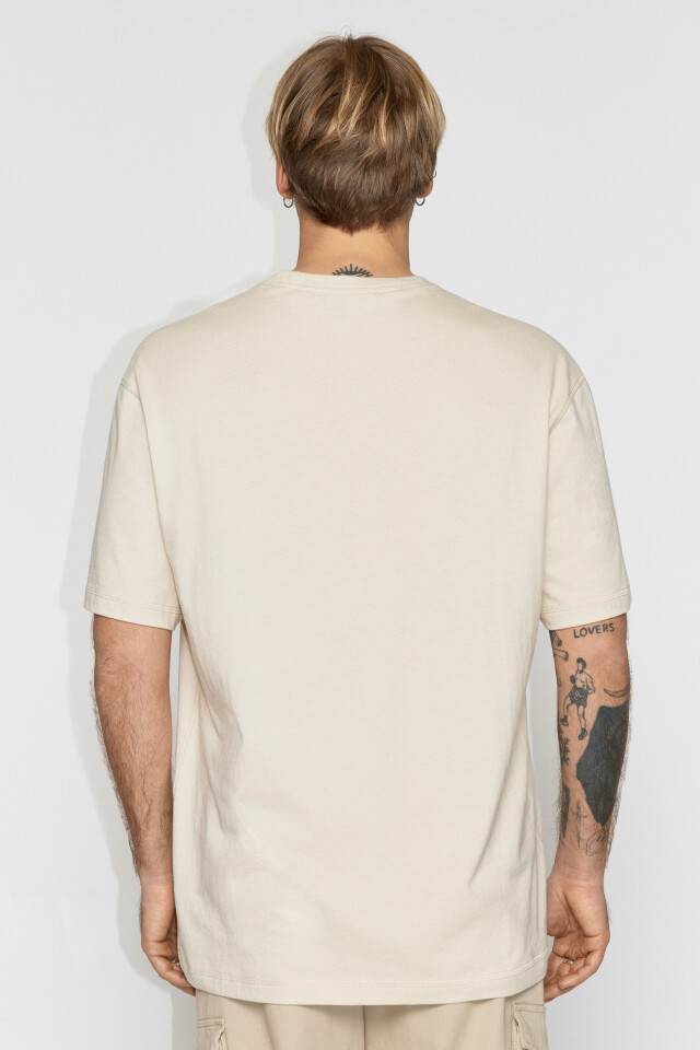 Футболка oversize хлопковая базовая - цвет бежевый - 5