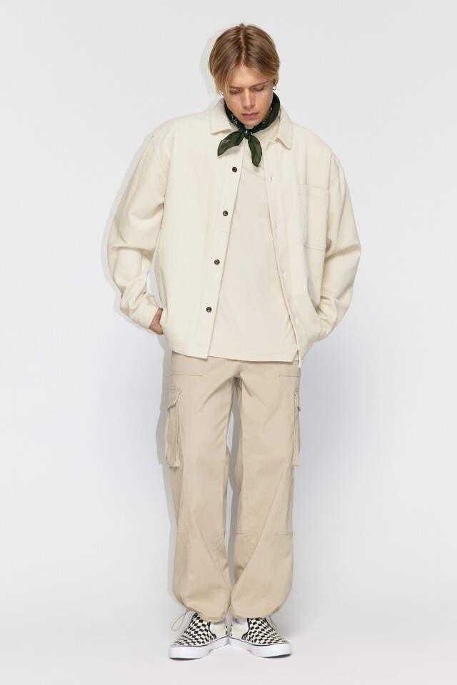Футболка oversize хлопковая базовая - цвет бежевый - 2