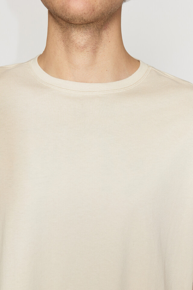 Футболка oversize хлопковая базовая - цвет бежевый - 6