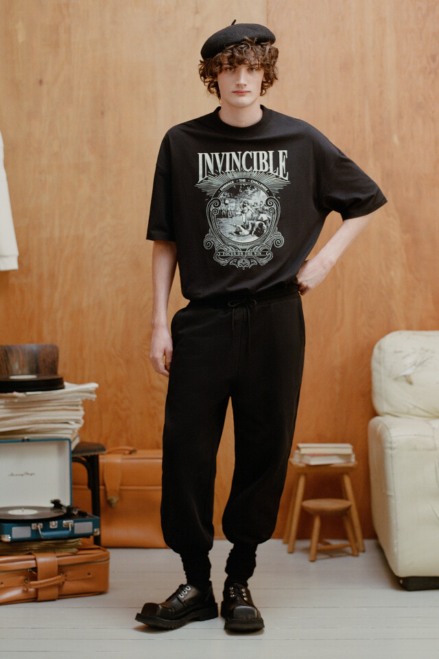 Футболка oversize с принтом - цвет черный - 9