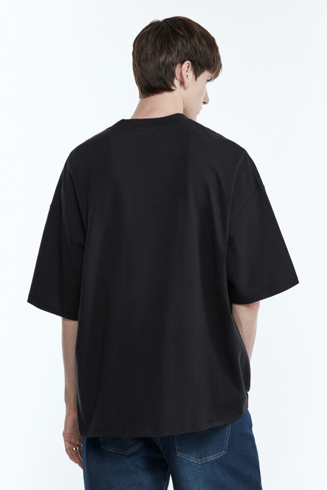 Футболка oversize с принтом - цвет черный - 5