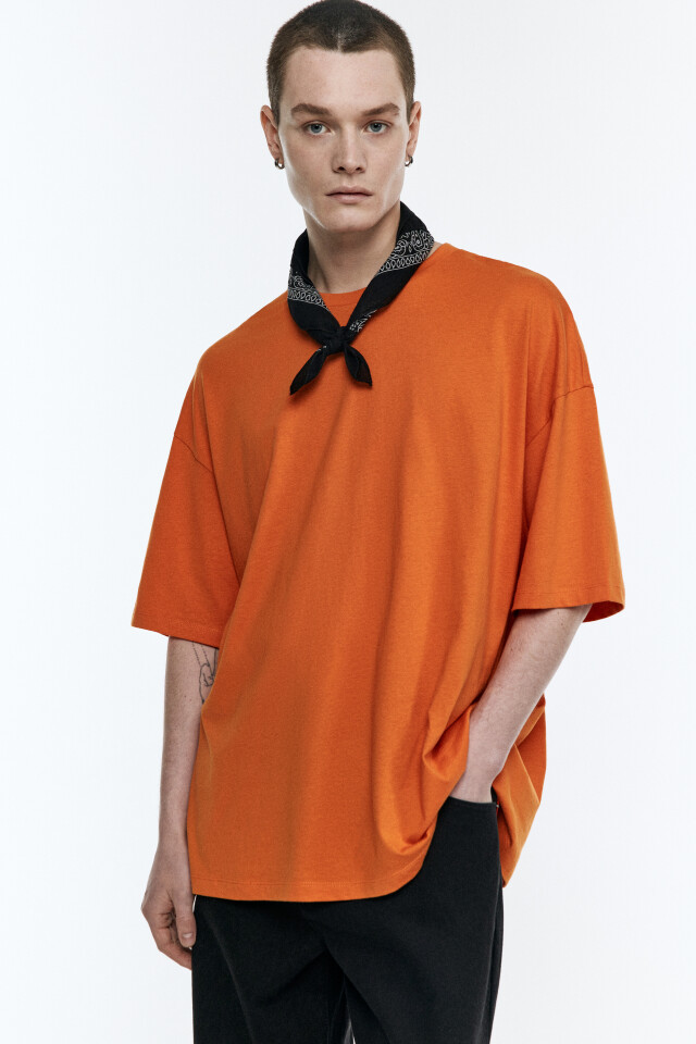 Футболка oversize хлопковая - цвет оранжевый - 1