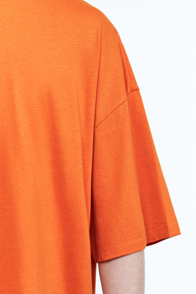Футболка oversize хлопковая - цвет оранжевый - 7