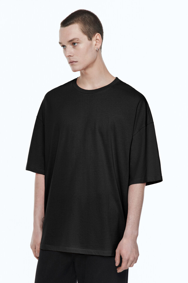 Футболка oversize хлопковая - цвет черный - 3