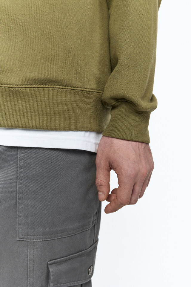 Свитшот oversize базовый утепленный - цвет зеленый - 7