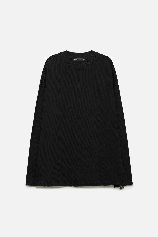 Свитшот oversize с резинкой и стопперами - цвет черный - 7