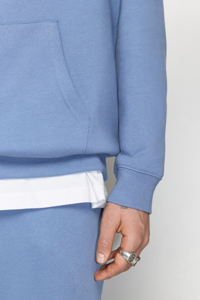 Худи oversize утепленная с капюшоном - цвет синий - 6