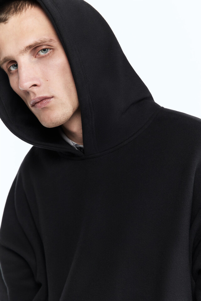 Худи oversize утепленная с капюшоном - цвет черный - 7