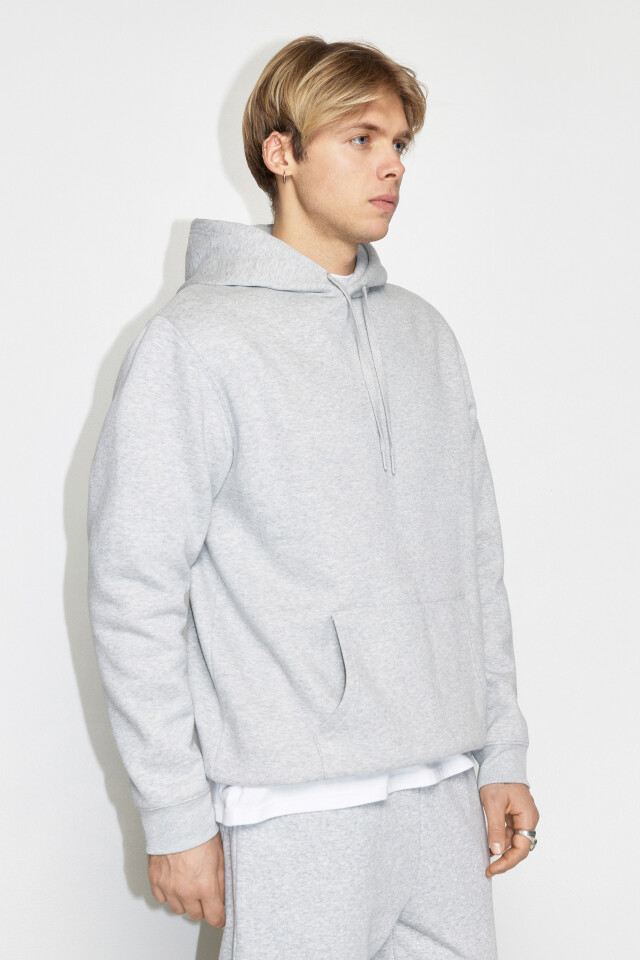 Худи oversize утепленная с капюшоном - цвет серый - 3