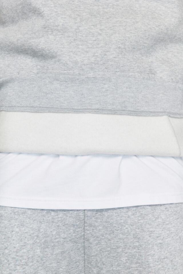 Худи oversize утепленная с капюшоном - цвет серый - 7