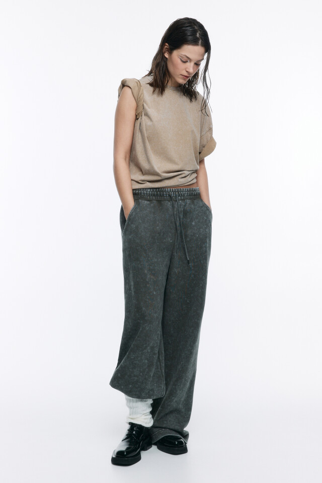 Футболка oversize с состаренным эффектом - цвет бежевый - 1