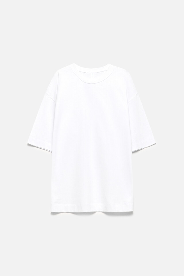 Футболка oversize хлопковая однотонная - цвет белый - 8