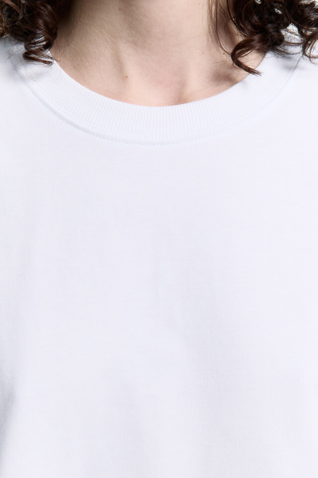Футболка oversize хлопковая однотонная - цвет белый - 6